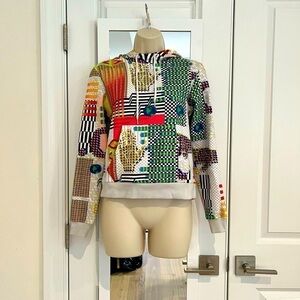 EUC Opening Ceremony Multi Color Geometric World
Hand Printed Y2K Hoodie size XS